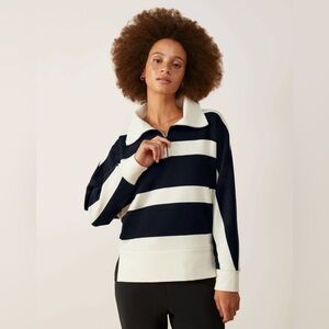 ⬇️Price Drop!⬇️ ADAY First Light Striped Pullover - Navy Stripe XS